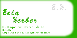 bela werber business card